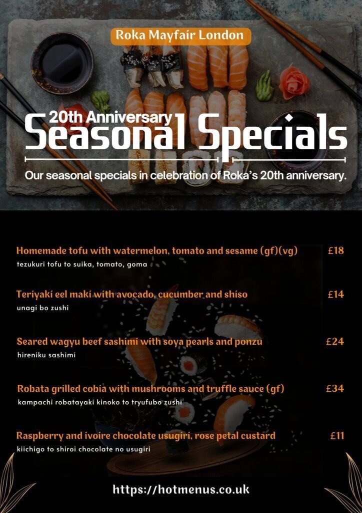 Roka Mayfair London Seasonal Specials