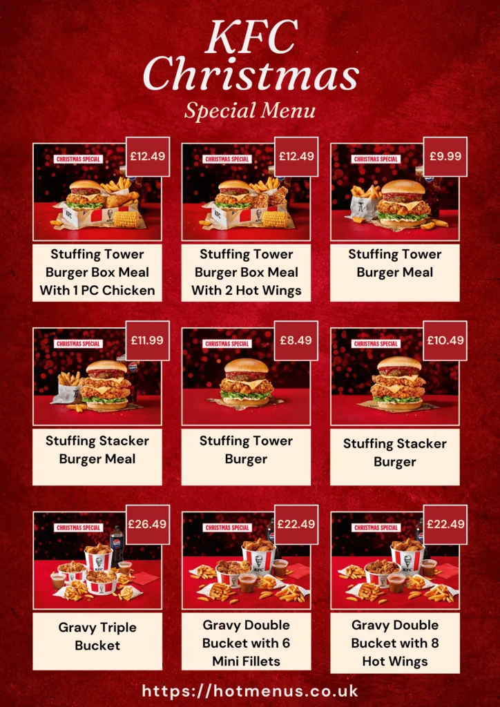 KFC Christmas Menu With Prices