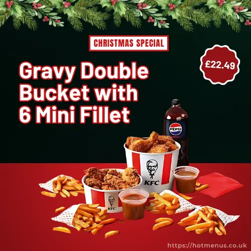 KFC Gravy Double Bucket with 6 Mini Fillets