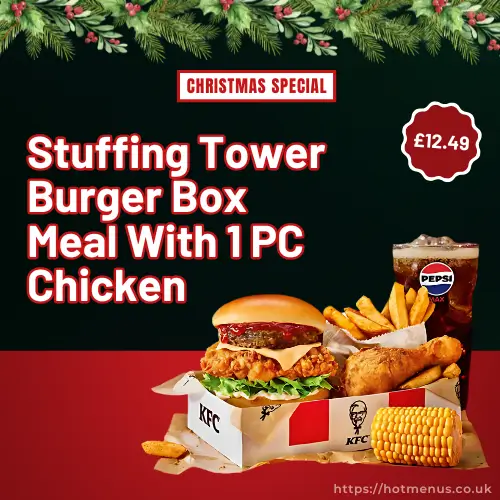 KFC Stuffing Tower Burger Box Meal With 1 PC Chicken