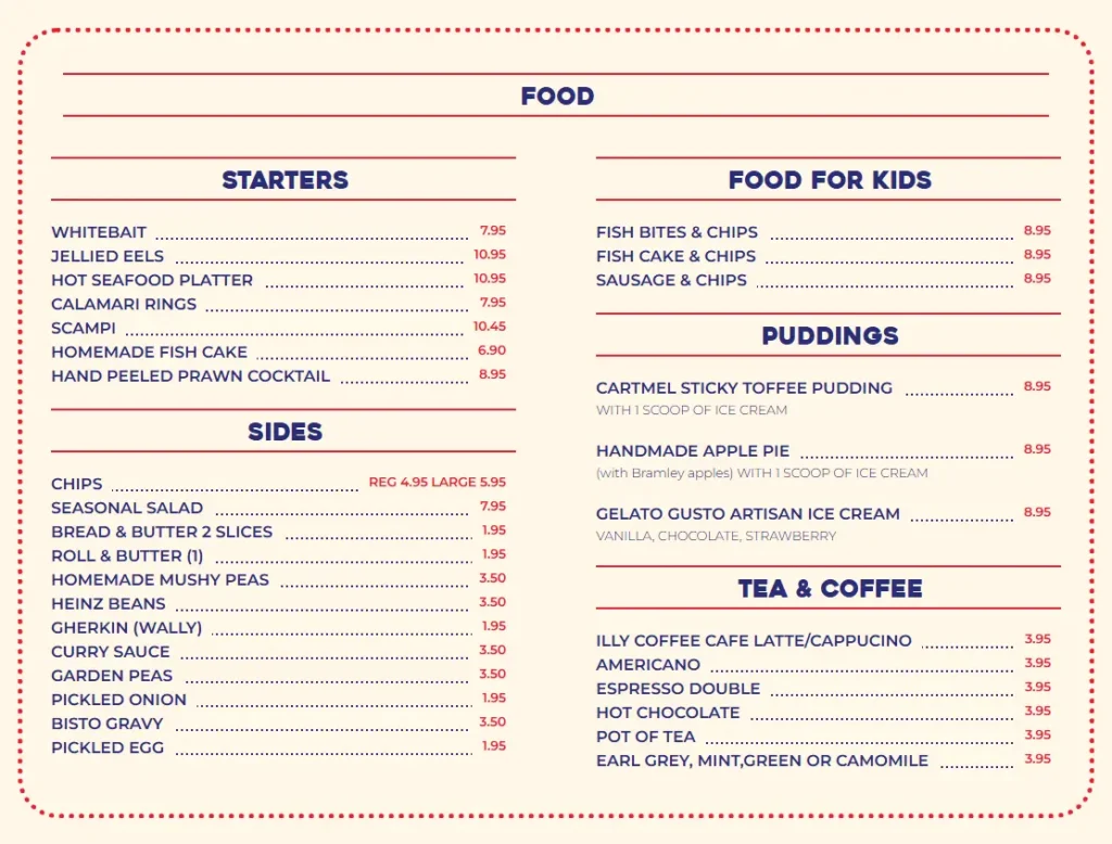 poppies fish and chips food menu