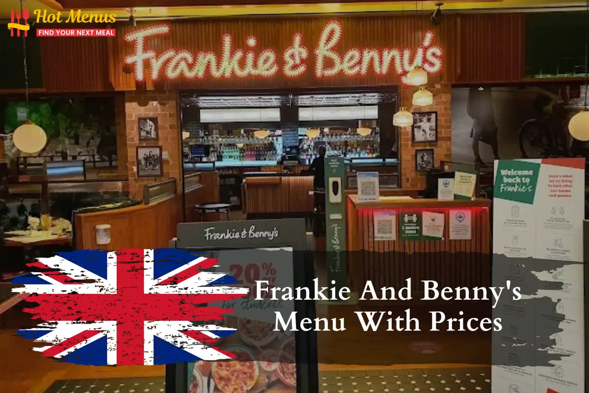 Frankie and Benny's menu