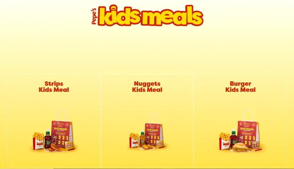 Pepes Kids Menu